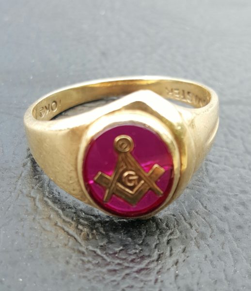 Masonic Ring Lost in the grass playing football in Stafford, Texas